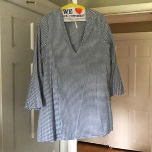 Free People blue & white checkered dress